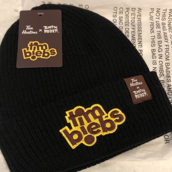 JUSTIN BIEBER / TIM HORTONS "Tim Biebs" Beanie /Toque / snow cap.New in package! - Picture 2 of 3